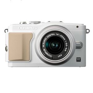 Olympus Pen Lite E-PL5 Digital Camera 14-42mm Power Zoom White and Tan